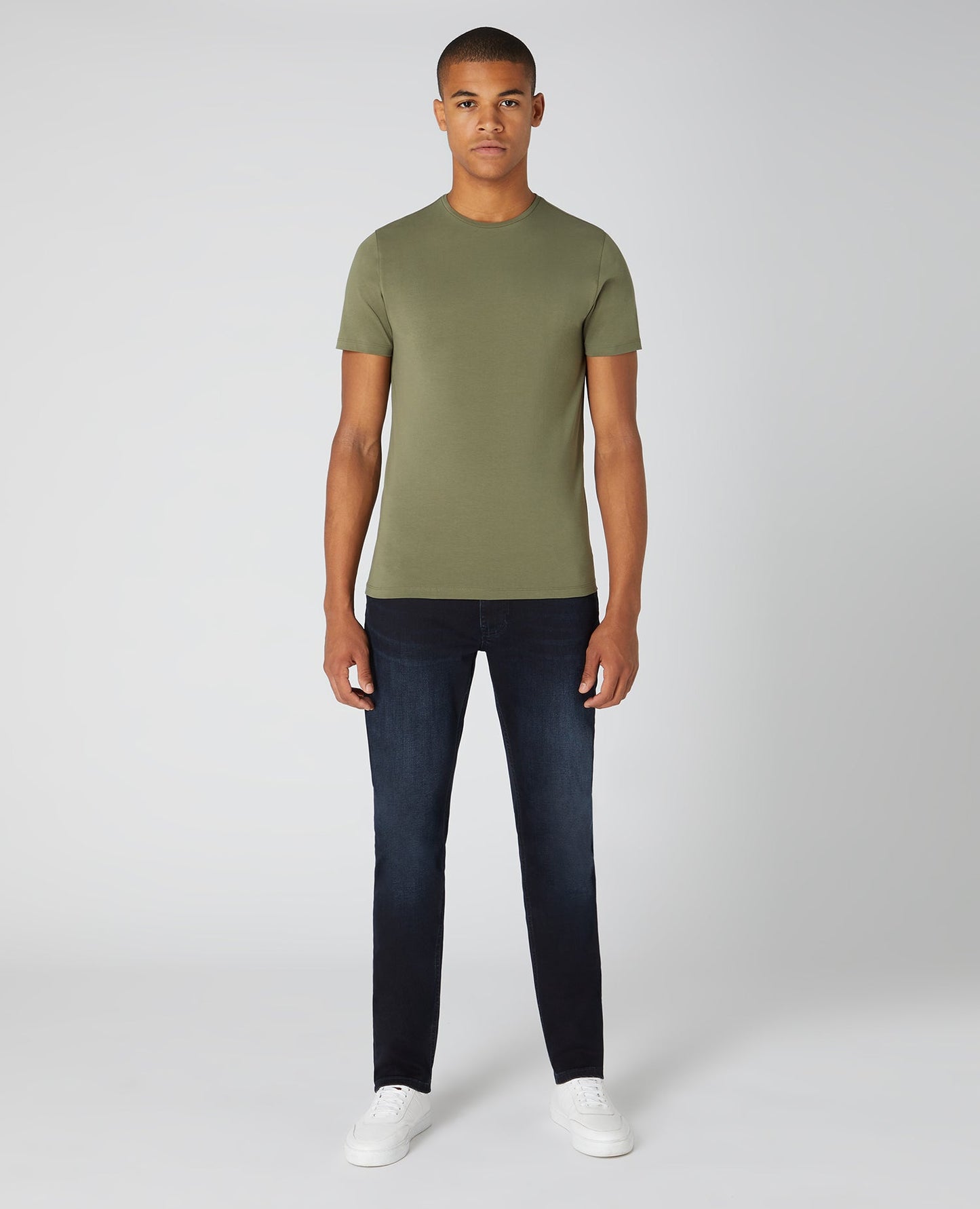 Tapered Fit Cotton-Stretch T-Shirt