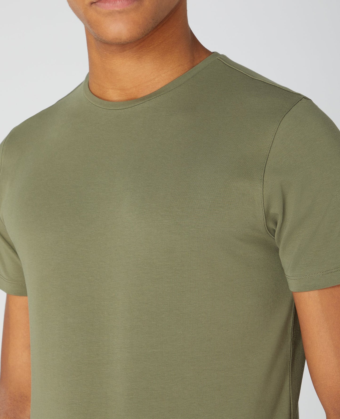 Tapered Fit Cotton-Stretch T-Shirt