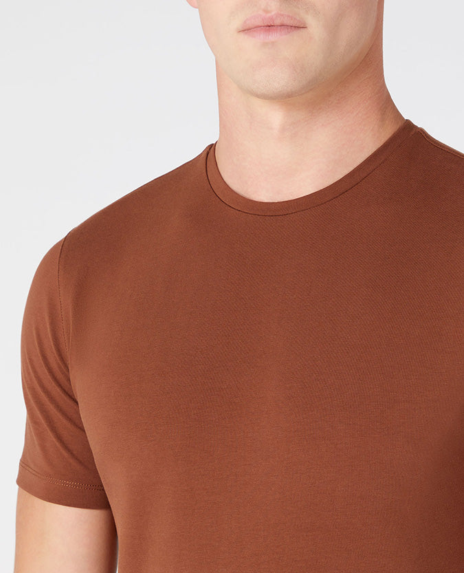 Tapered Fit Cotton-Stretch T-Shirt