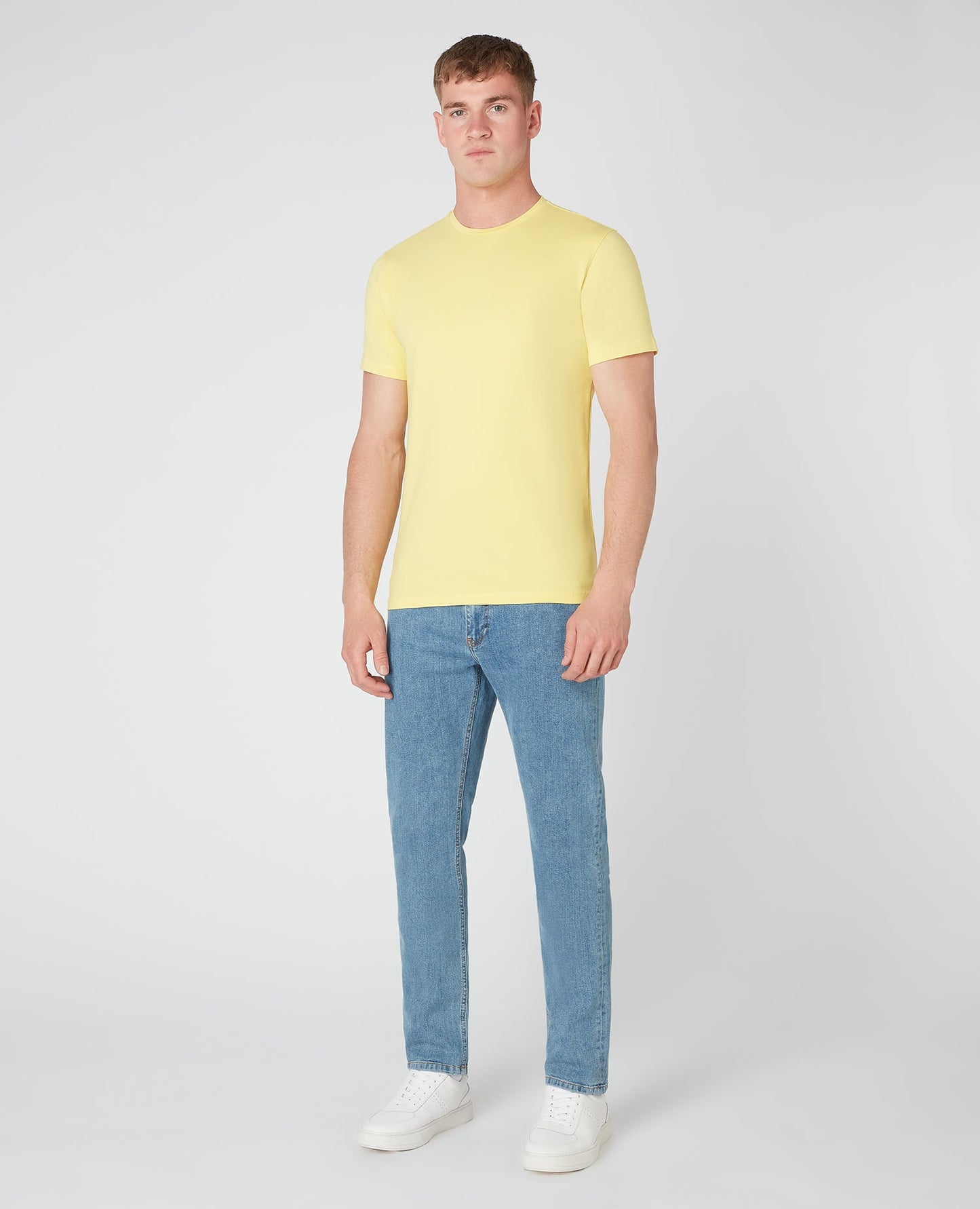 Tapered Fit Cotton-Stretch T-Shirt