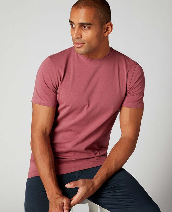 Tapered Fit Cotton-Stretch T-Shirt