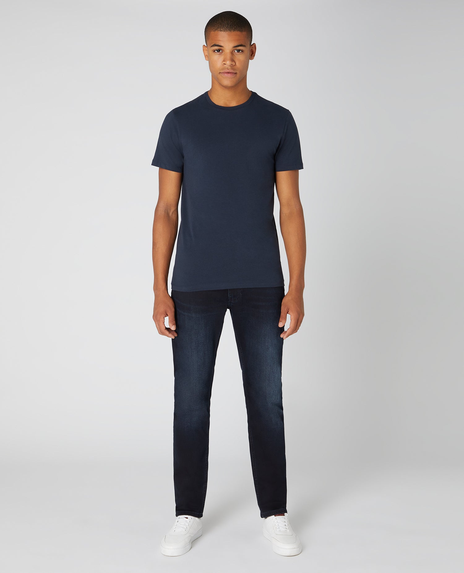 Tapered Fit Cotton-Stretch T-Shirt