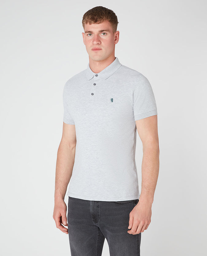 Tapered Fit Cotton-Blend Stretch Polo Shirt