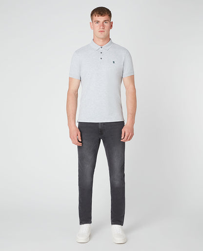 Tapered Fit Cotton-Blend Stretch Polo Shirt