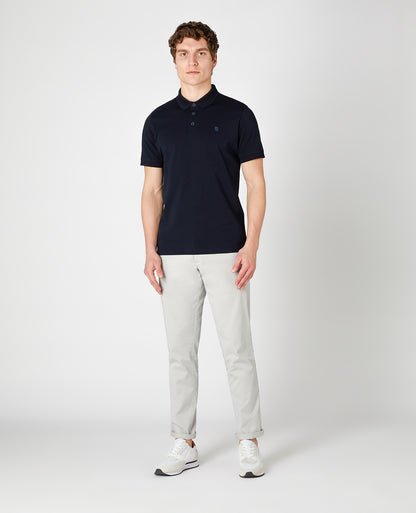 Tapered Fit Cotton-Stretch Polo Shirt