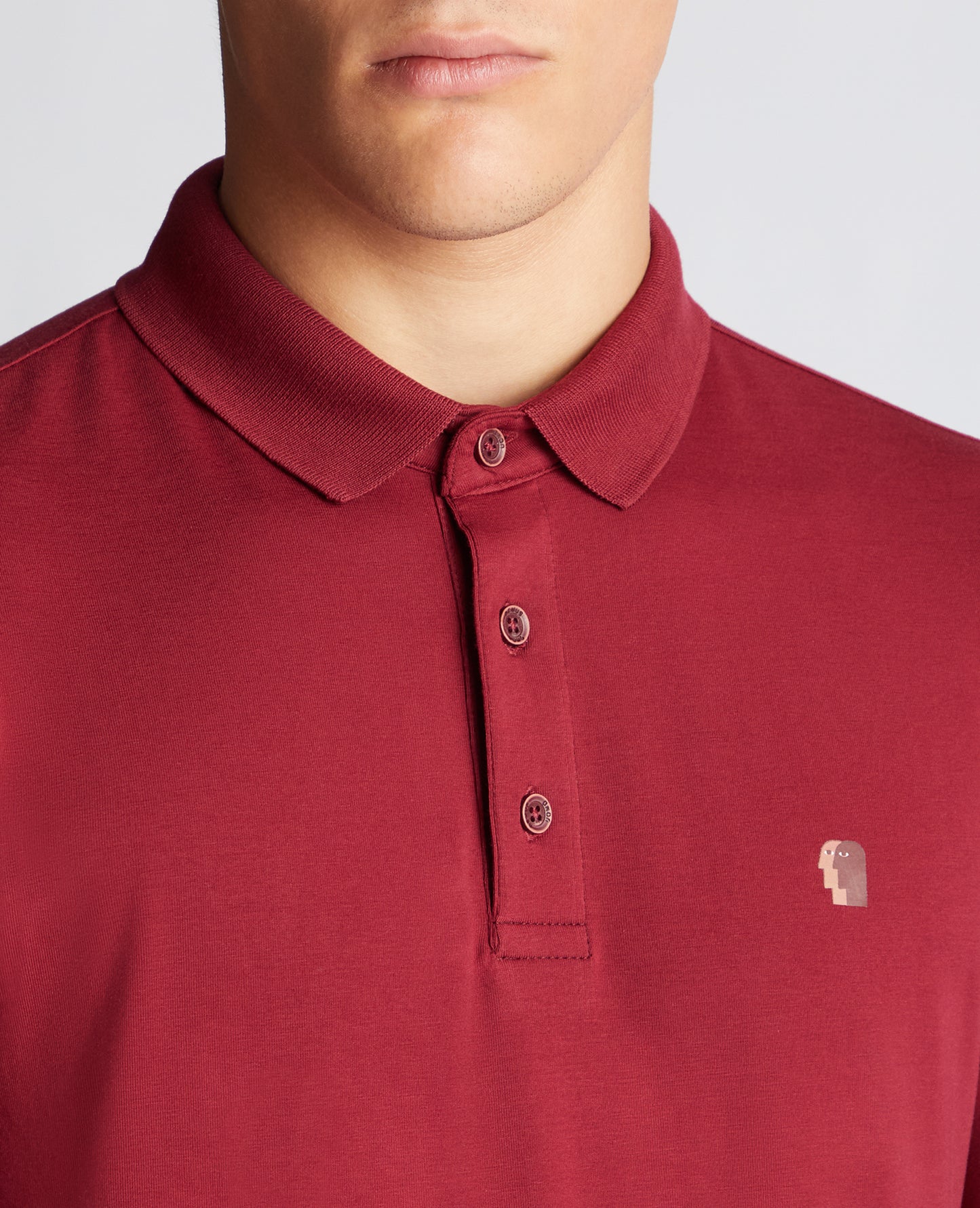 Tapered Fit Cotton-Stretch Long-Sleeve Polo Shirt