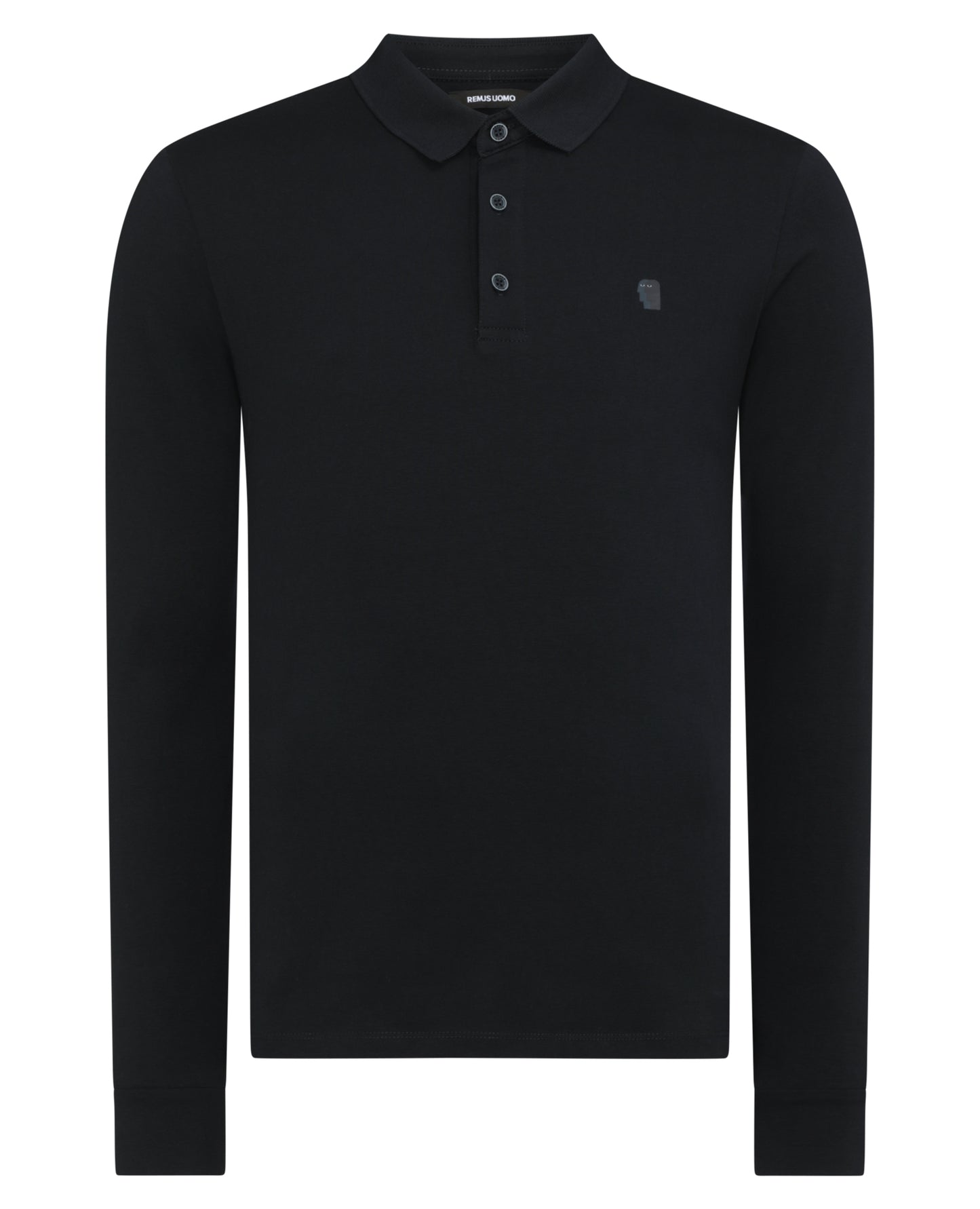 Tapered Fit Cotton-Stretch Long-Sleeve Polo Shirt