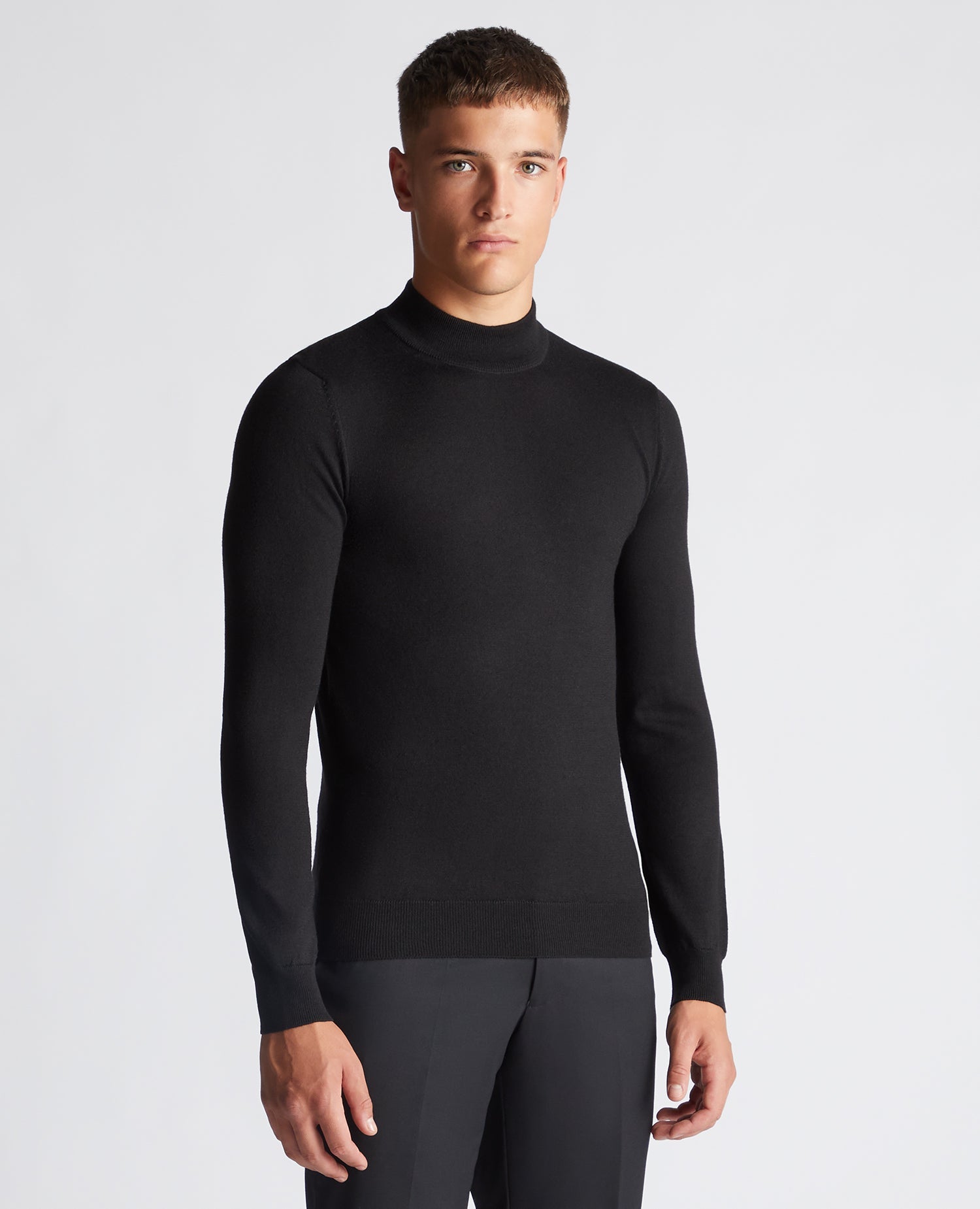 Slim Fit Merino Wool-Blend Turtle Neck