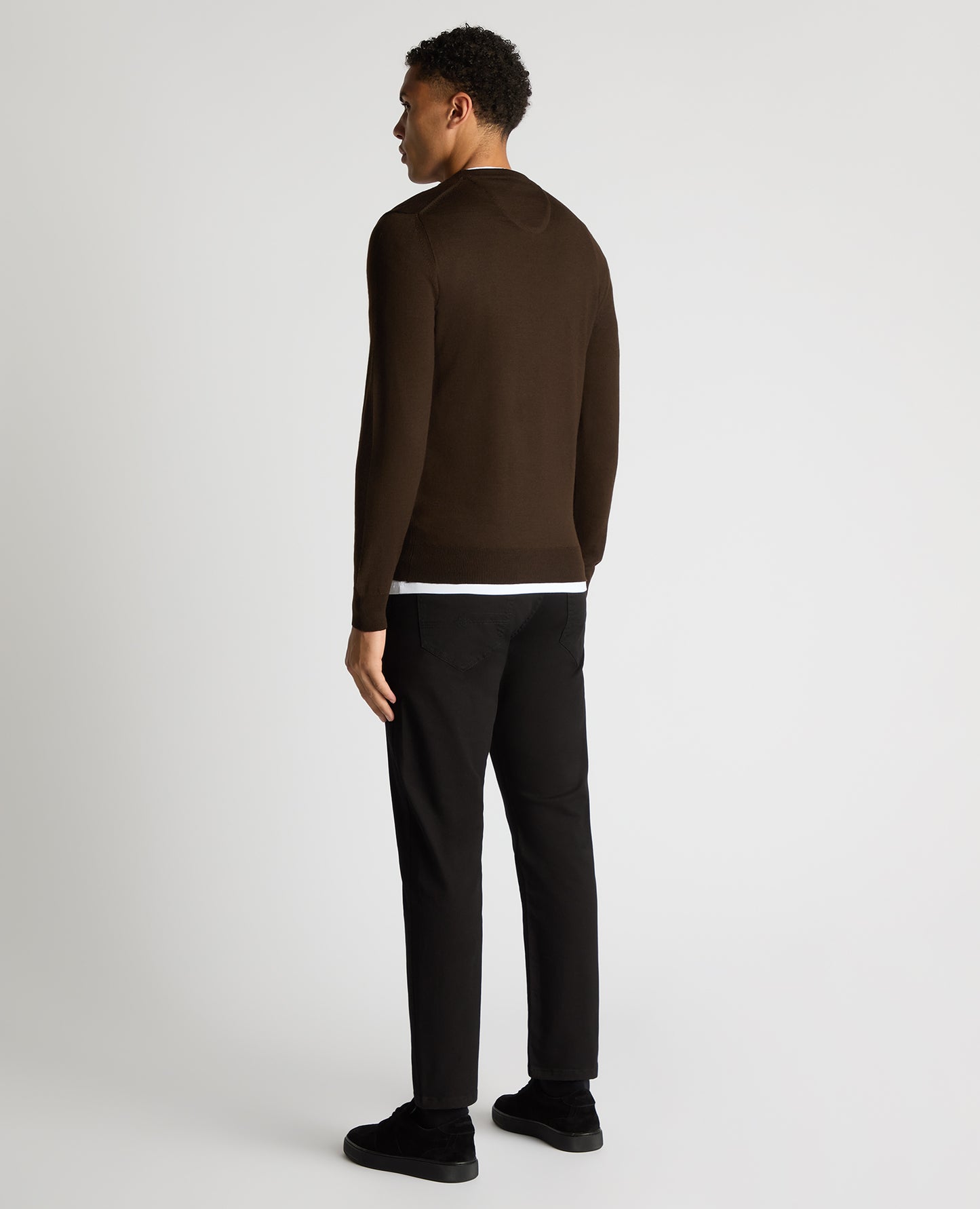 Tapered Fit Merino Wool-Blend Crew Neck Sweater