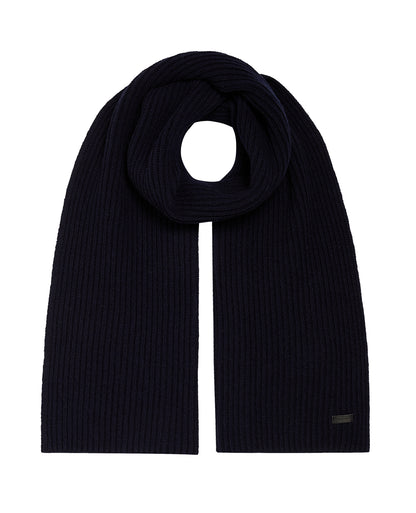 Rib-Knit Wool Rich Scarf