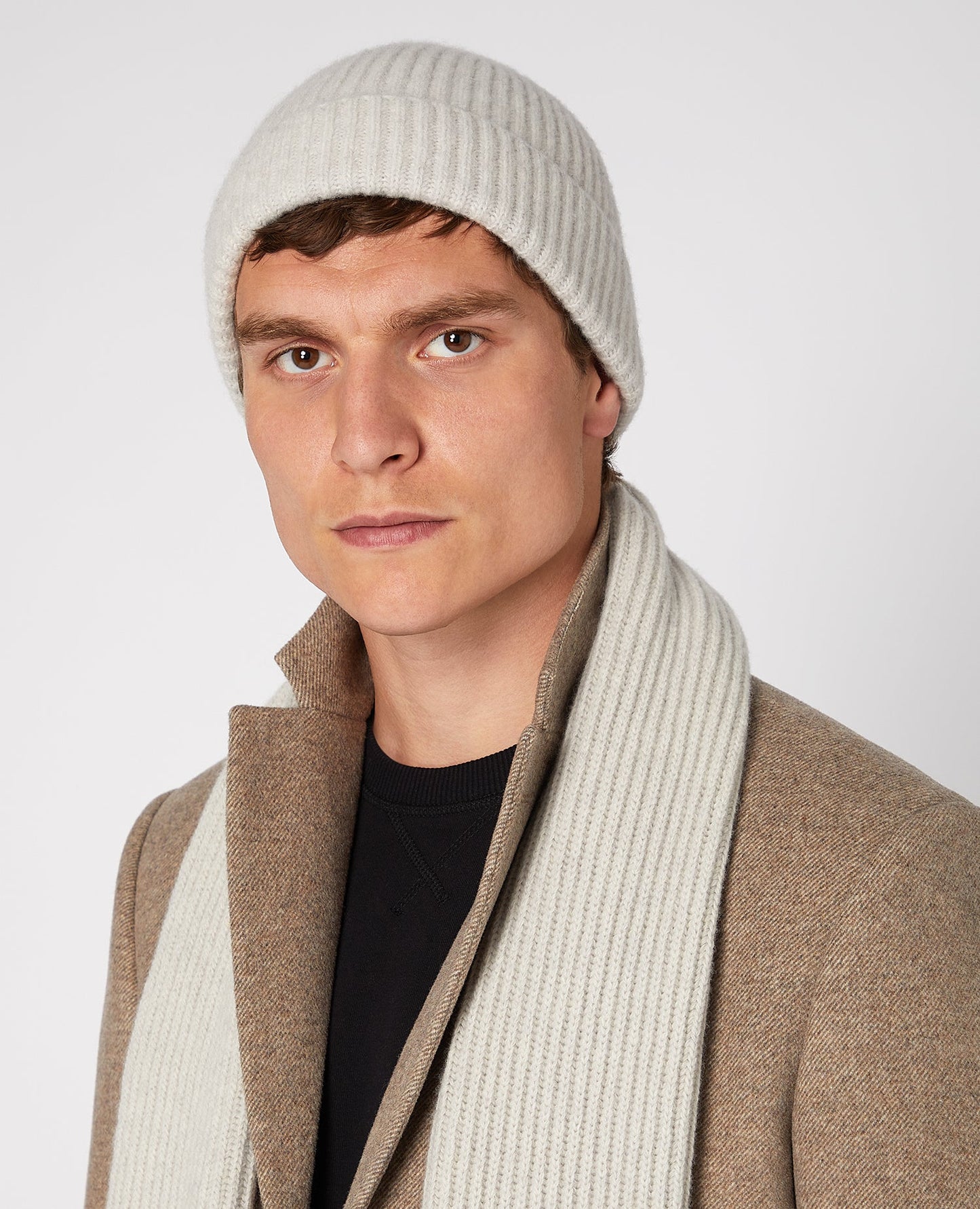 Rib-Knit Wool Rich Beanie