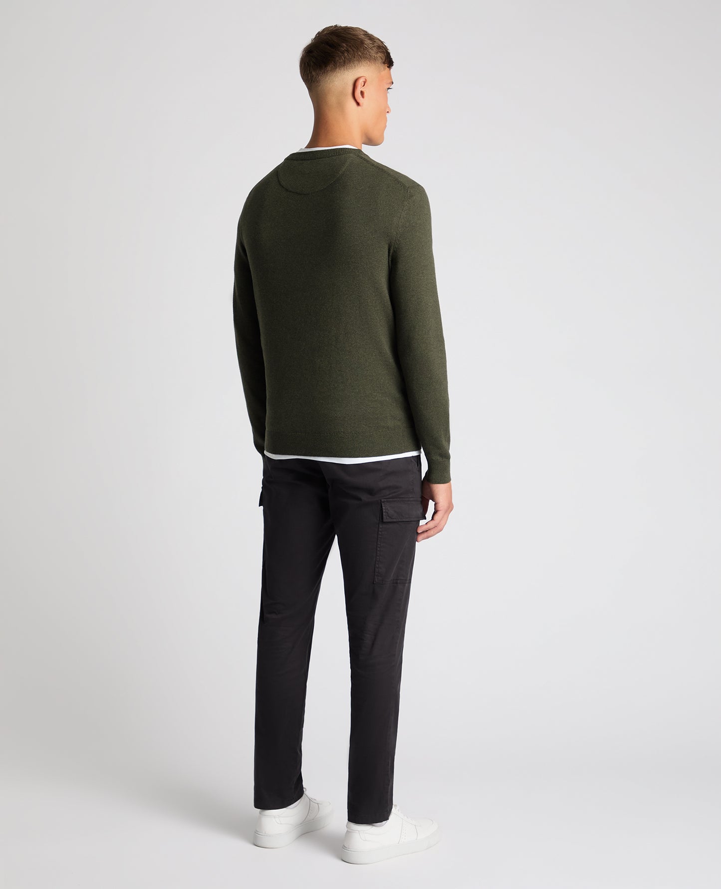 Tapered Fit Cotton Crew Neck Sweater