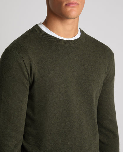 Tapered Fit Cotton Crew Neck Sweater