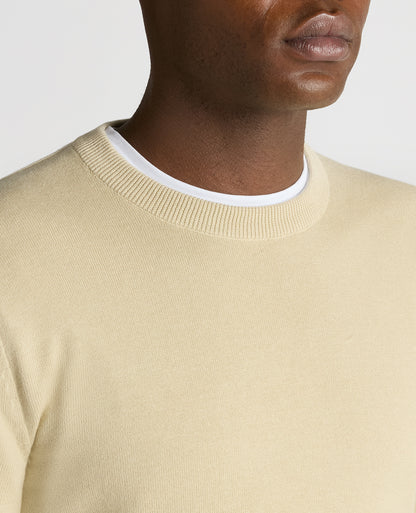 Tapered Fit Cotton Crew Neck Sweater