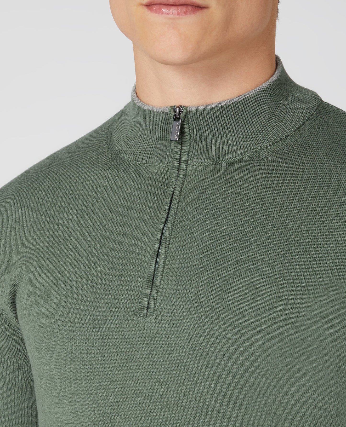 Slim Fit Merino Cotton-Blend Half-Zip Sweater