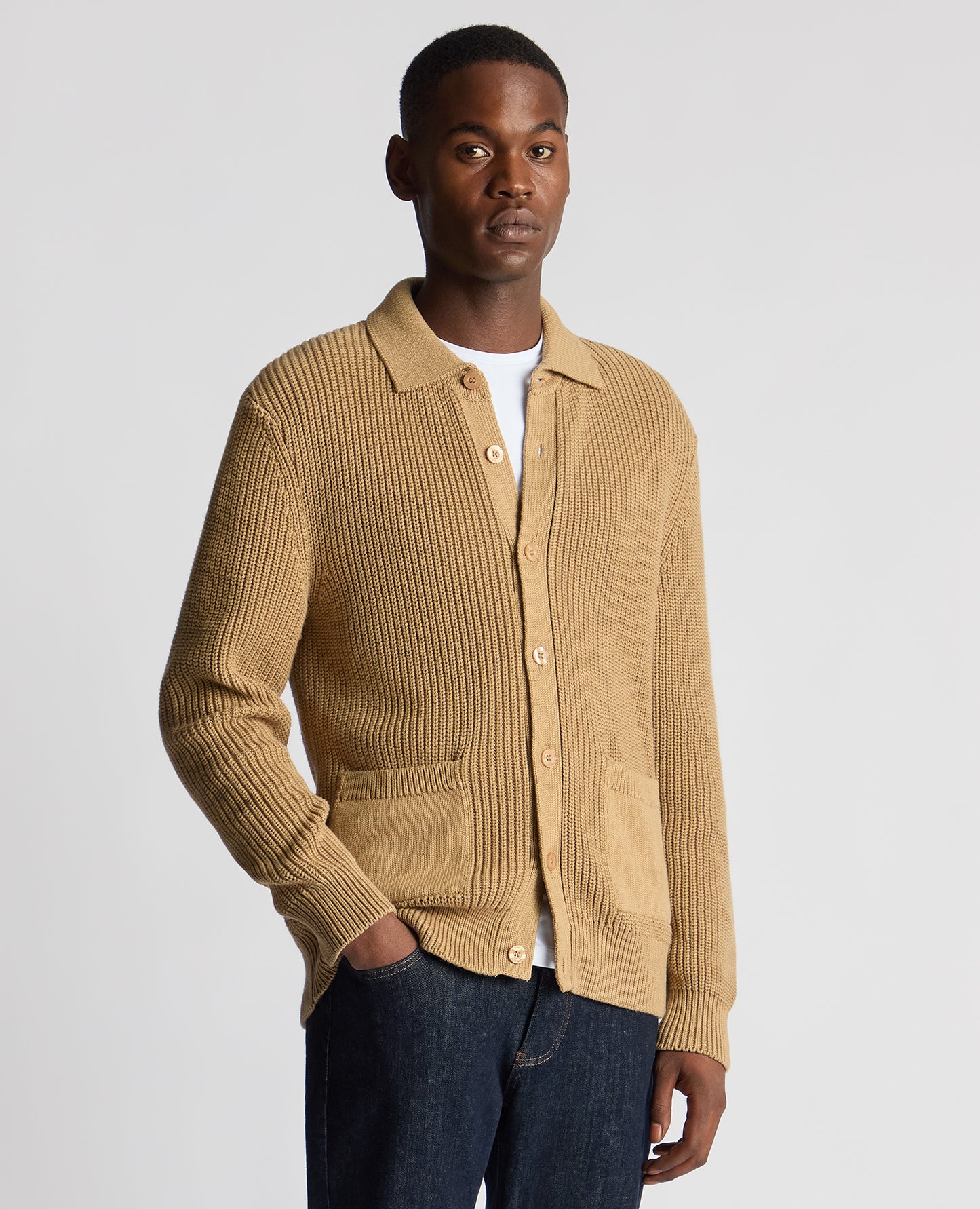 Tapered Fit Chunky Knit Cardigan