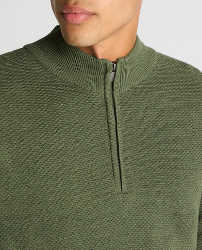 Tapered Fit Half Zip Sweater