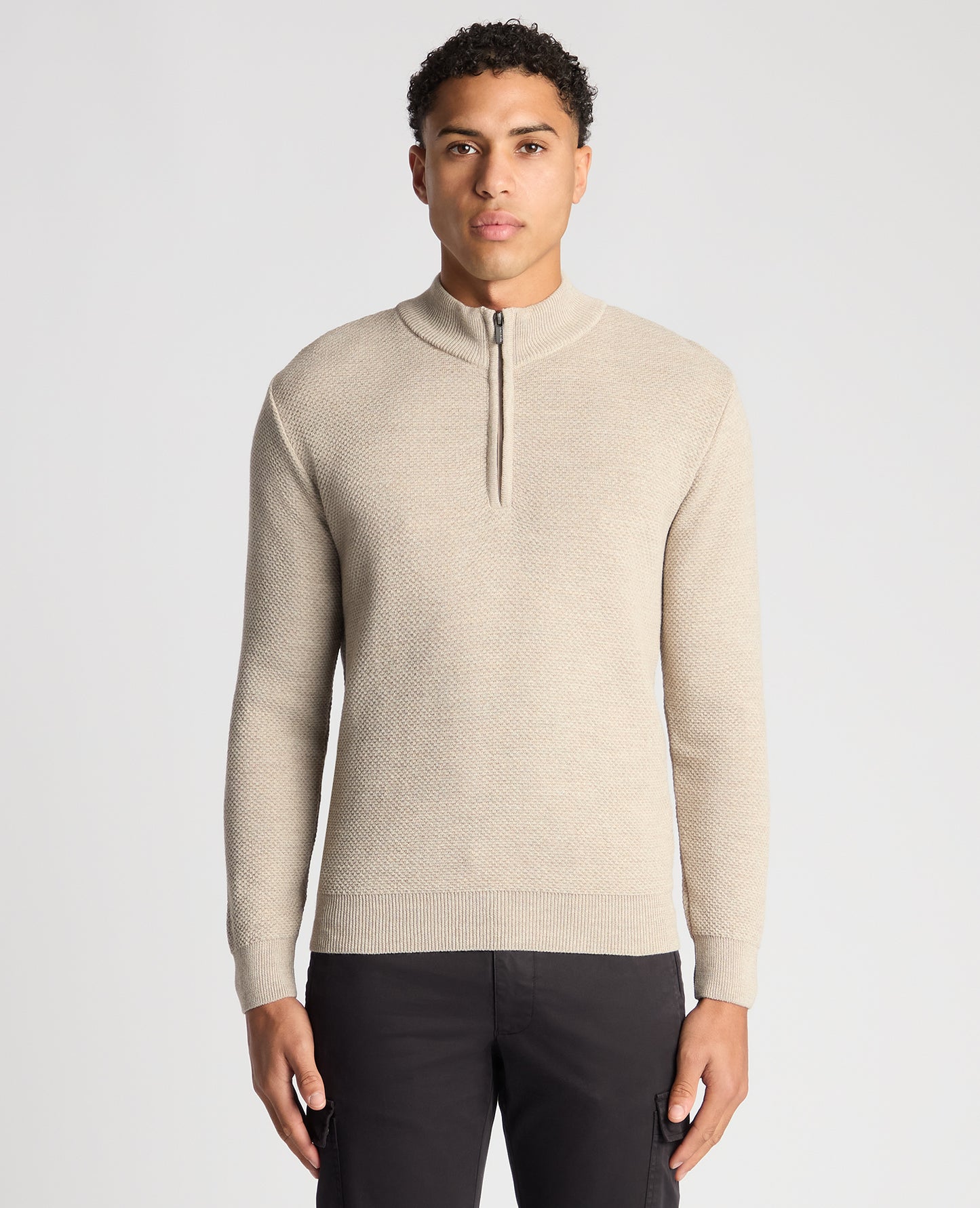 Tapered Fit Merino Half Zip Sweater