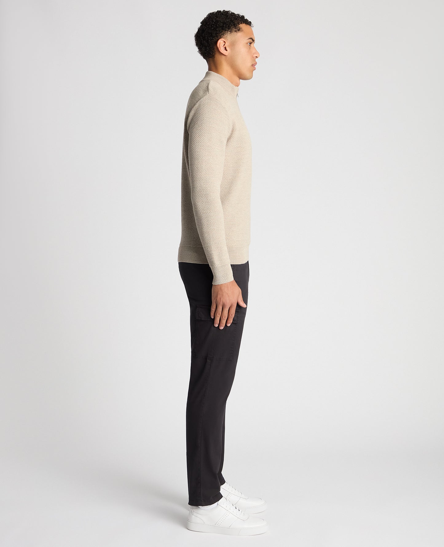 Tapered Fit Merino Half Zip Sweater