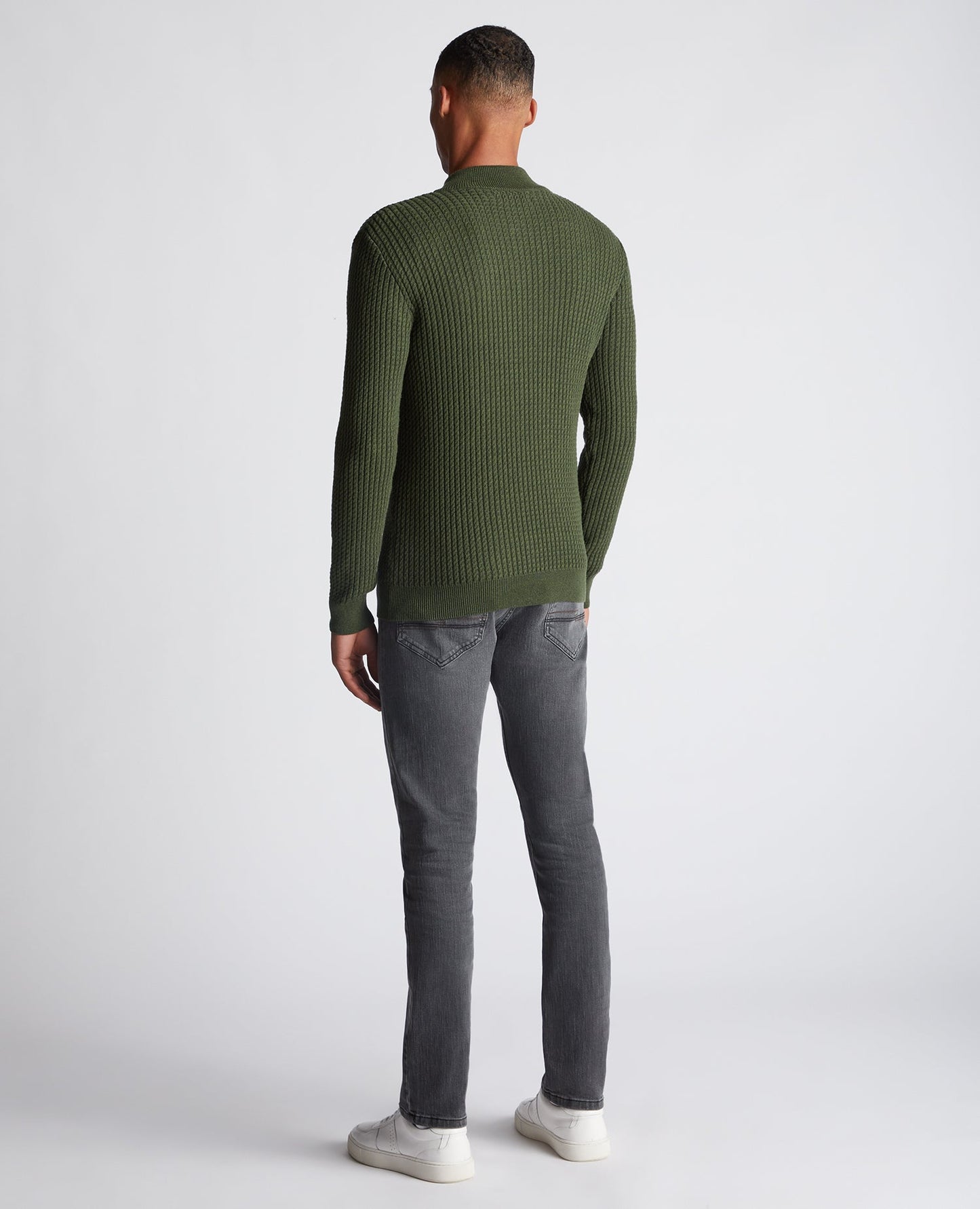 Tapered Fit Cotton Half Zip Sweater