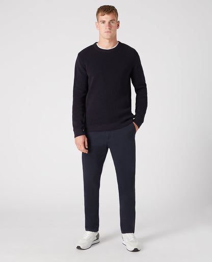 Tapered Fit Cotton-Rich Crew Neck Sweater