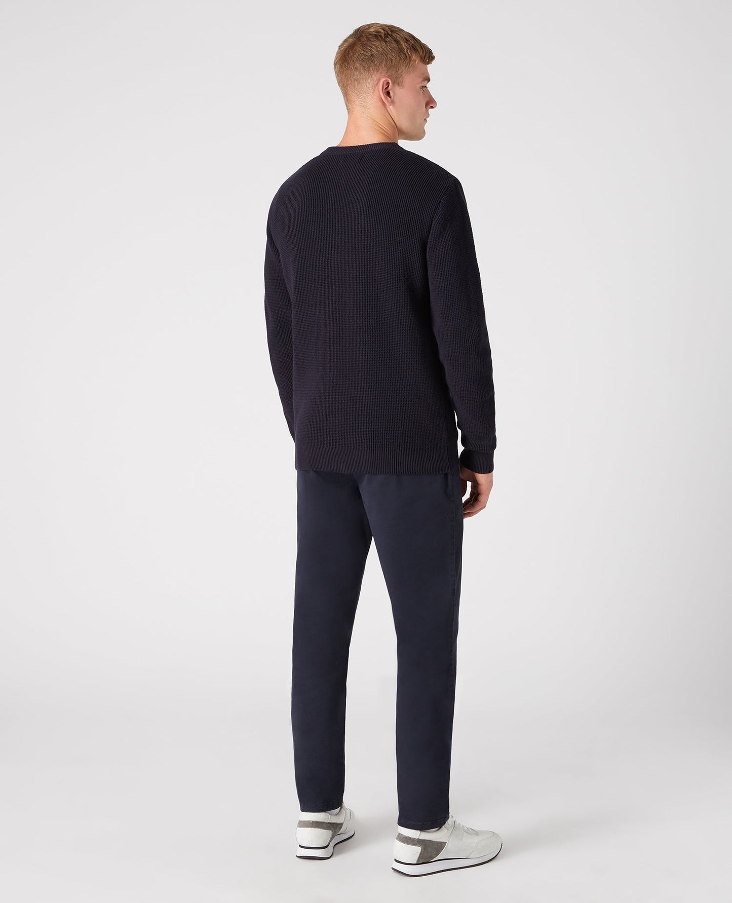 Tapered Fit Cotton-Rich Crew Neck Sweater