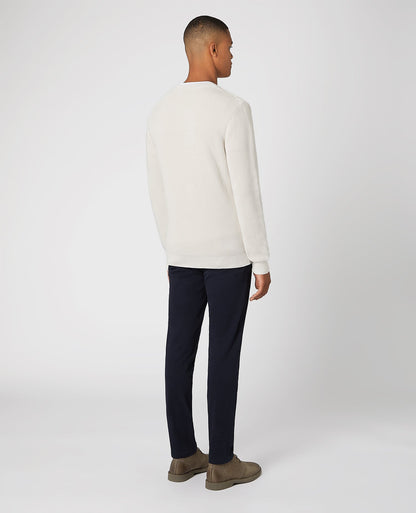 Tapered Fit Cotton-Rich Crew Neck Sweater