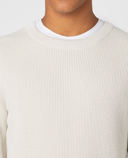 Tapered Fit Cotton-Rich Crew Neck Sweater