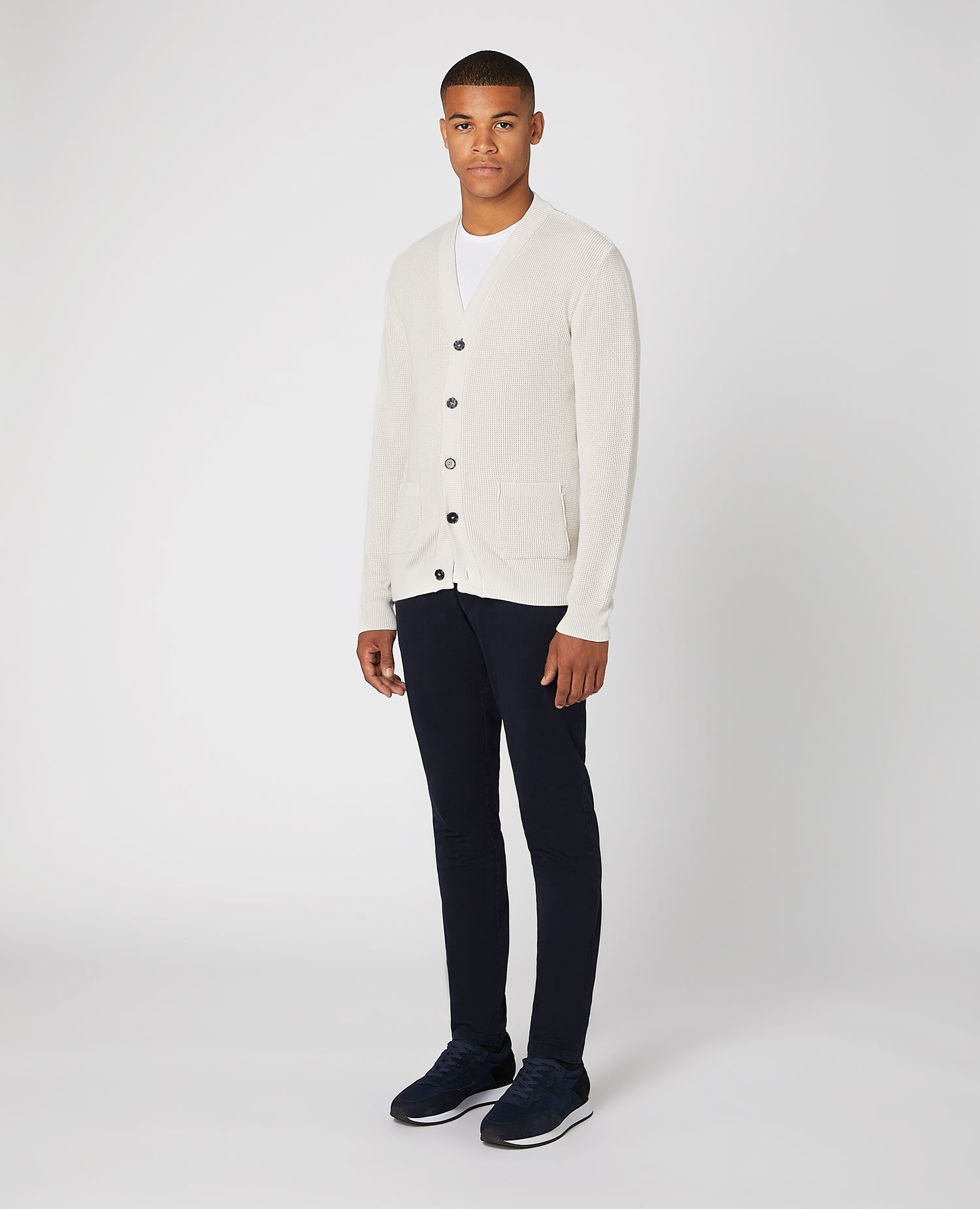 Tapered Fit Cotton-Rich Cardigan