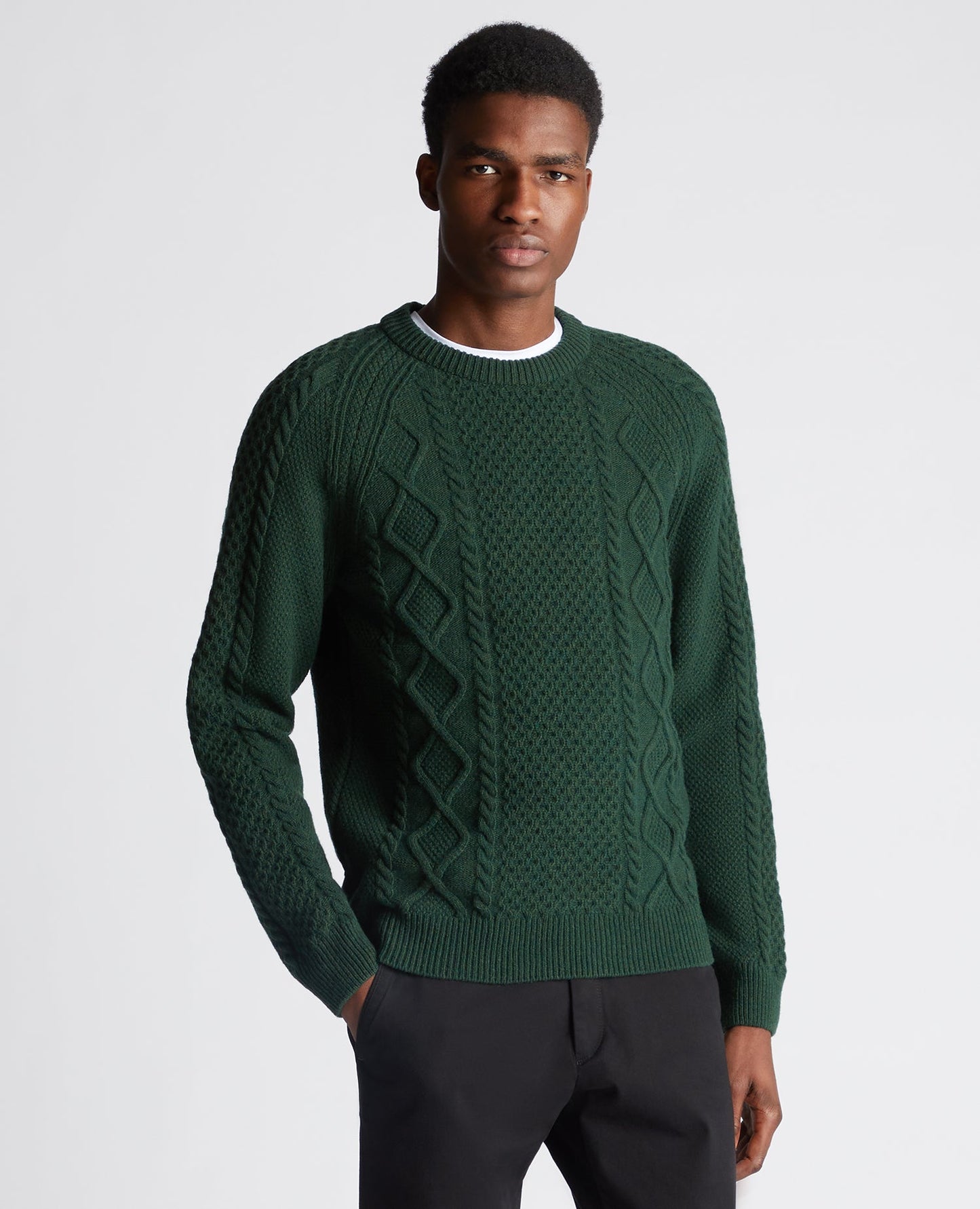 Tapered Fit Wool-Blend Crew Neck Sweater