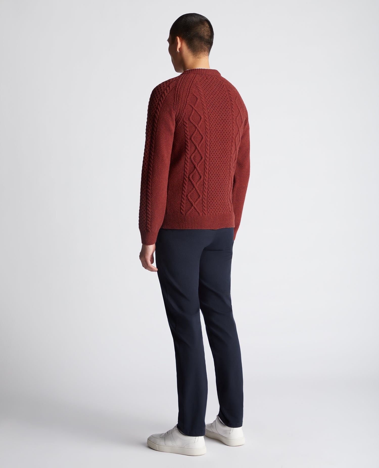 Tapered Fit Wool-Blend Crew Neck Sweater