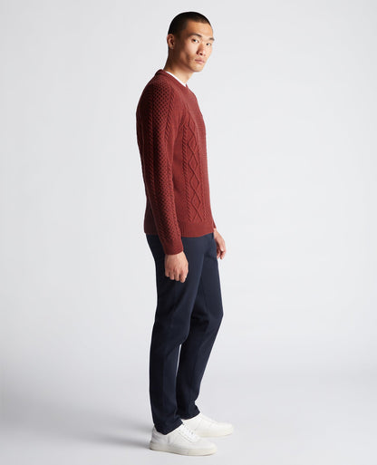 Tapered Fit Wool-Blend Crew Neck Sweater