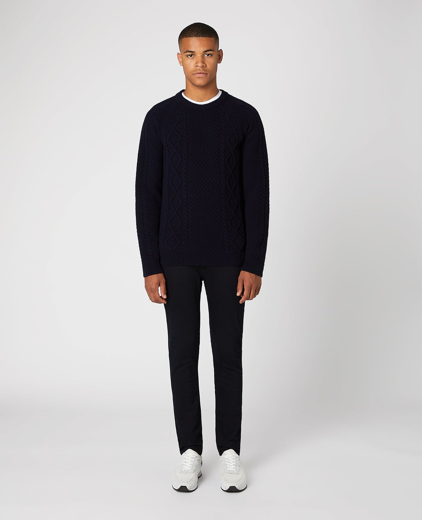 Tapered Fit Wool-Blend Crew Neck Sweater