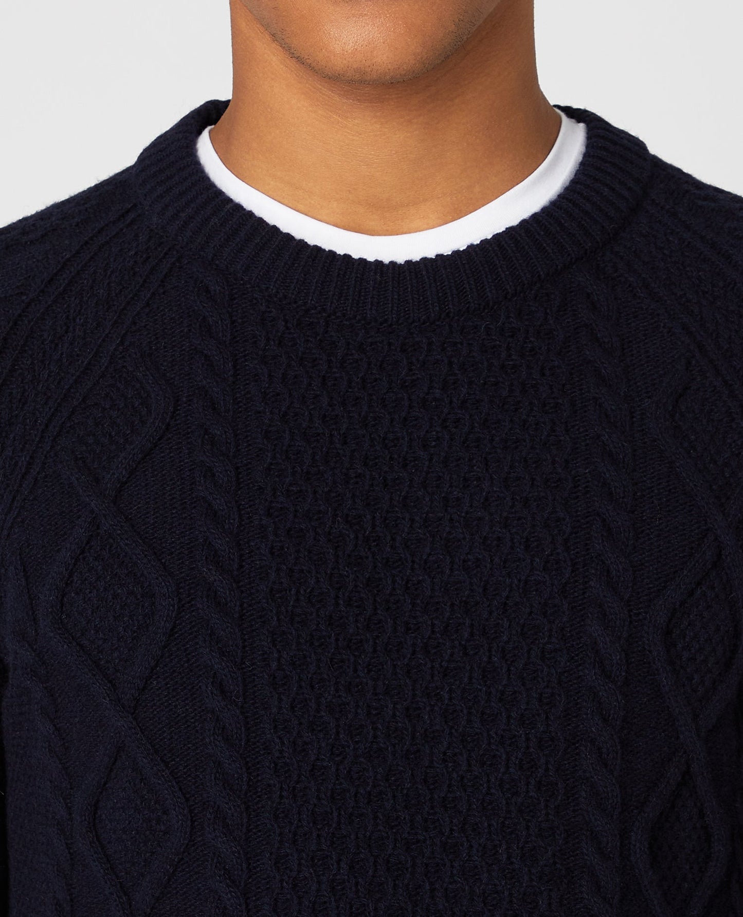 Tapered Fit Wool-Blend Crew Neck Sweater