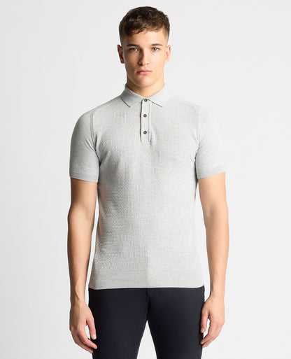 Knitted Cotton Short-Sleeve Polo Shirt