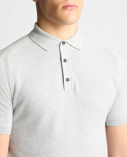 Knitted Cotton Short-Sleeve Polo Shirt