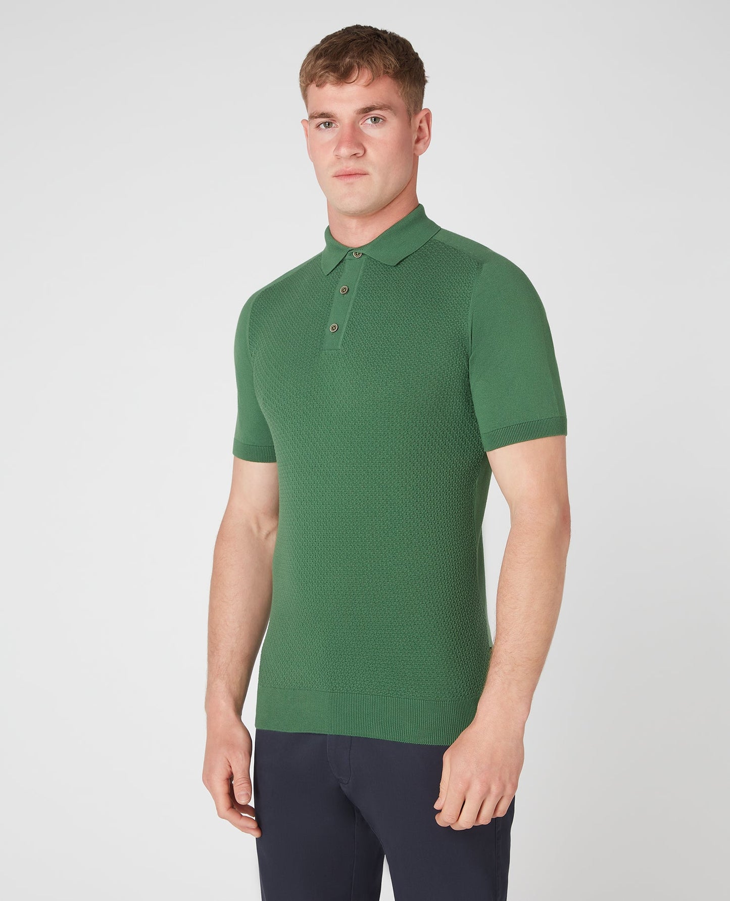 Slim Fit Knitted Cotton Short-Sleeve Polo Shirt