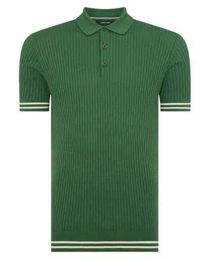 Slim Fit Knitted Cotton Short-Sleeve Polo Shirt