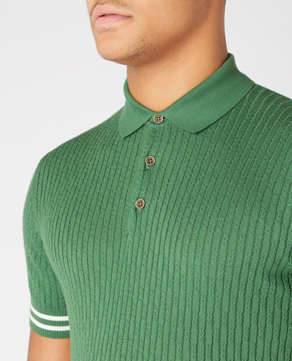 Slim Fit Knitted Cotton Short-Sleeve Polo Shirt