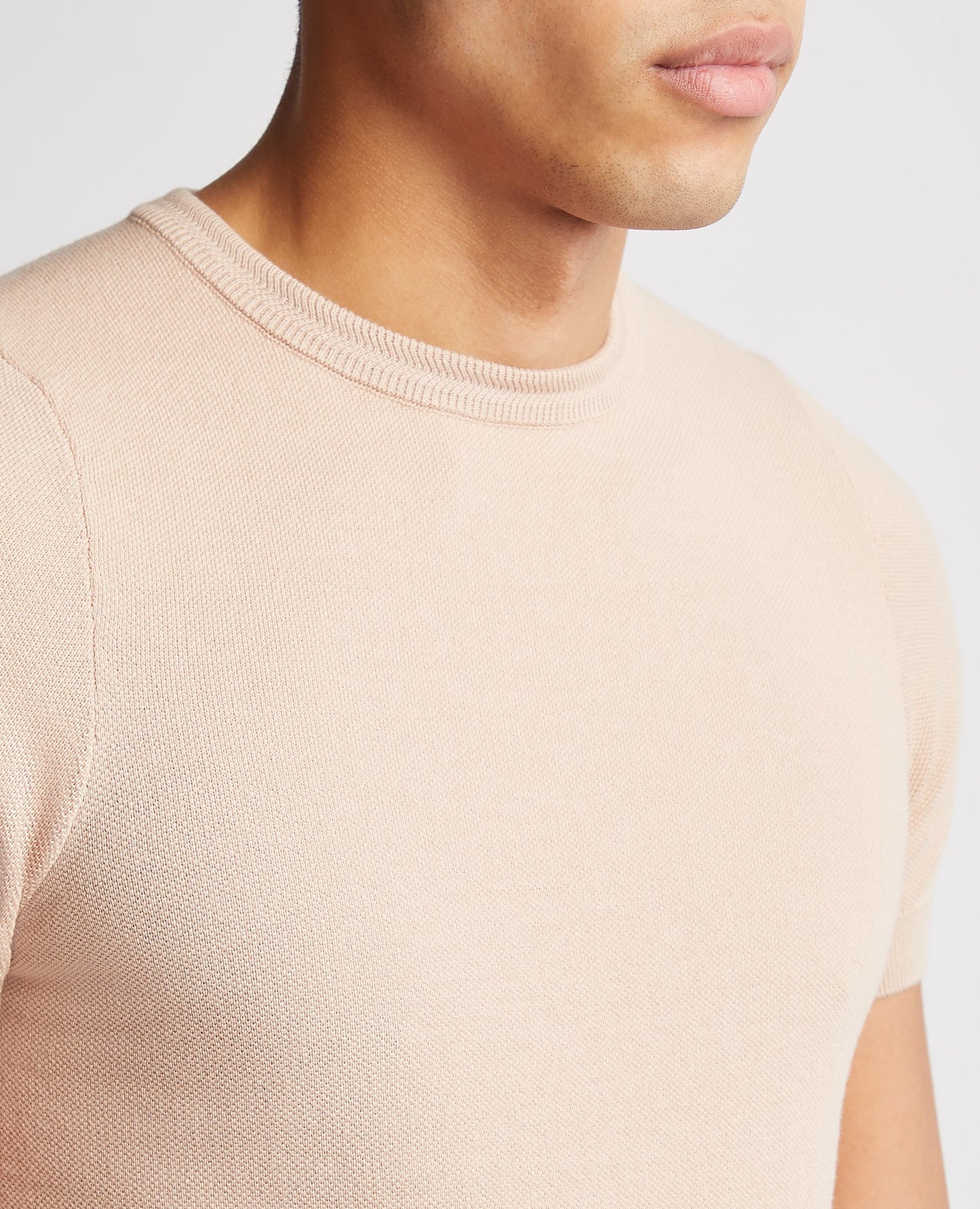 Knitted Cotton Crew Neck Tee