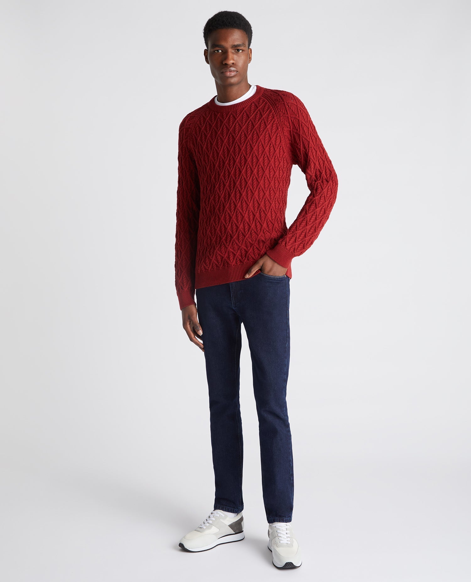 Tapered Fit Merino Wool-Blend Sweater