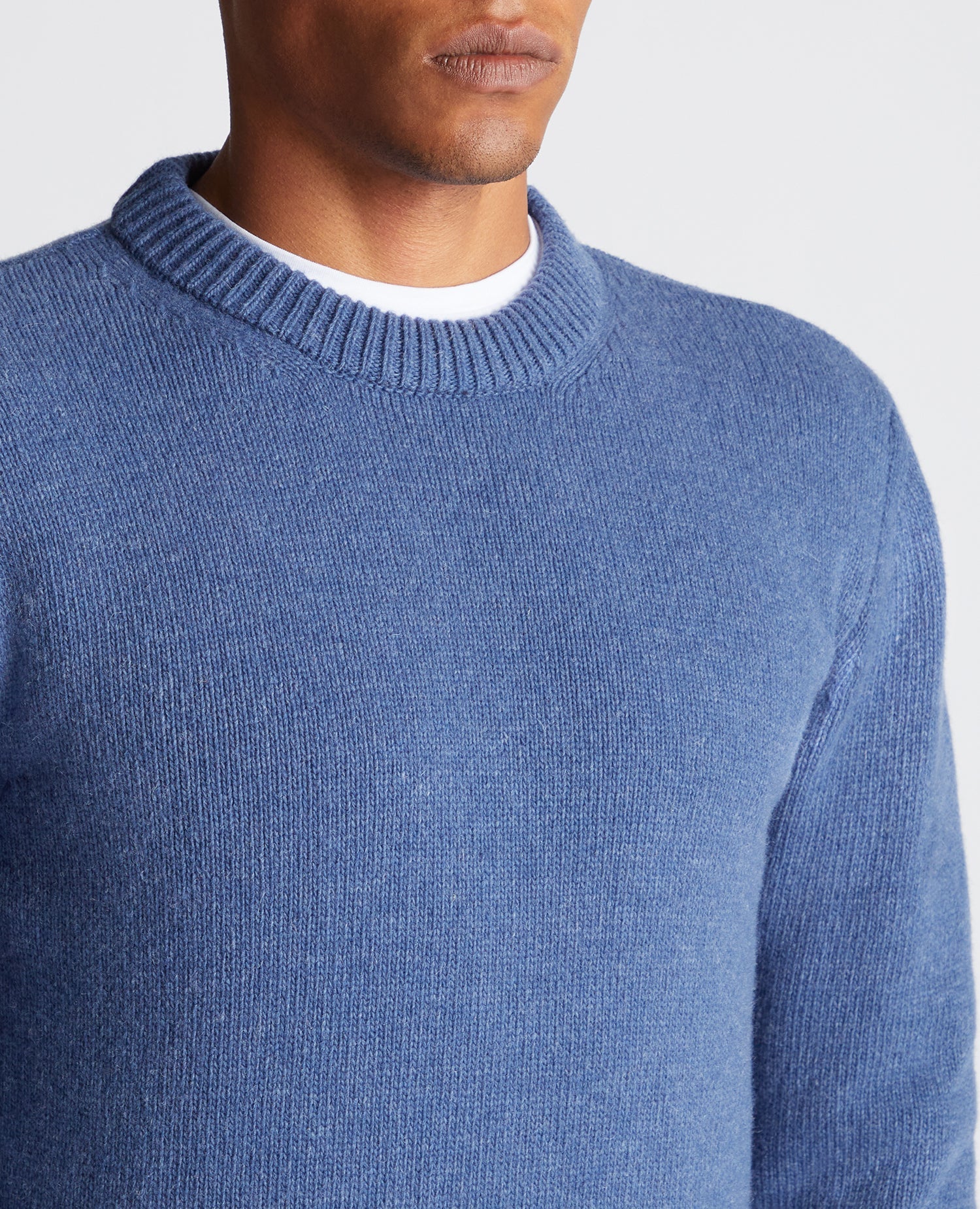 Tapered Fit Wool-Blend Crew Neck Sweater