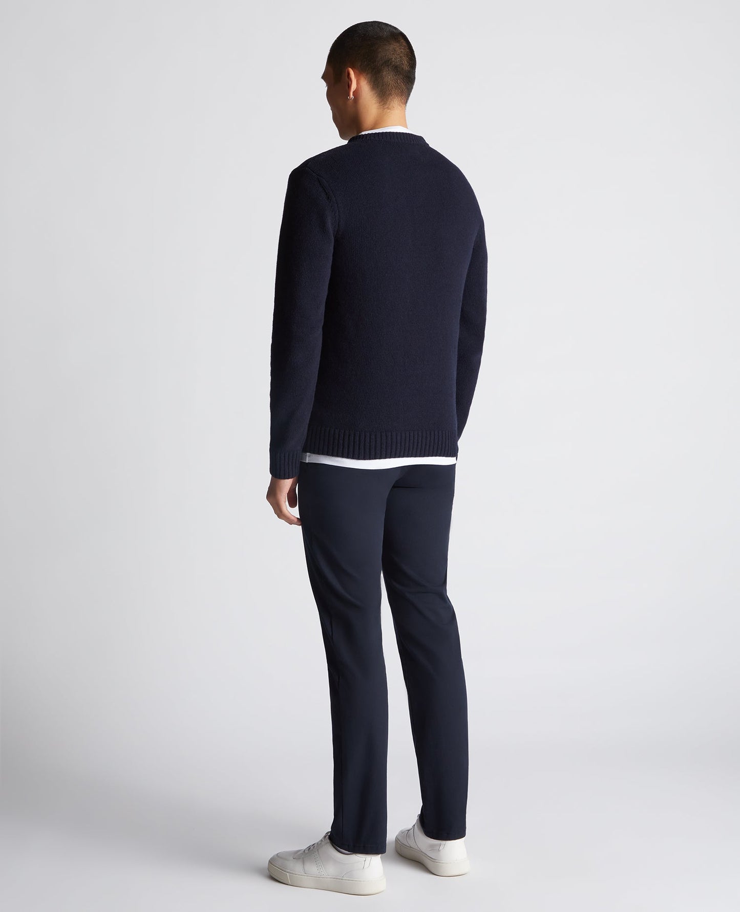 Tapered Fit Wool-Blend Crew Neck Sweater