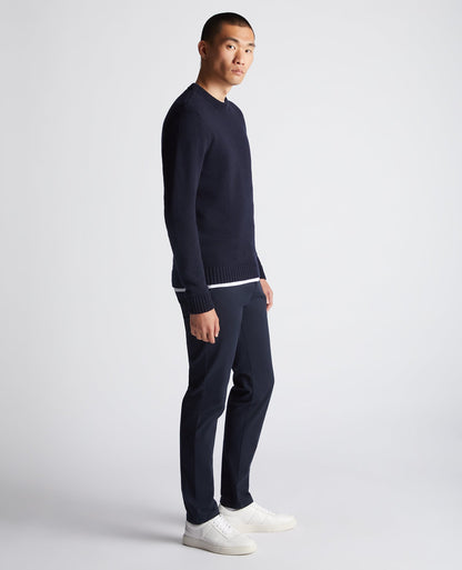 Tapered Fit Wool-Blend Crew Neck Sweater