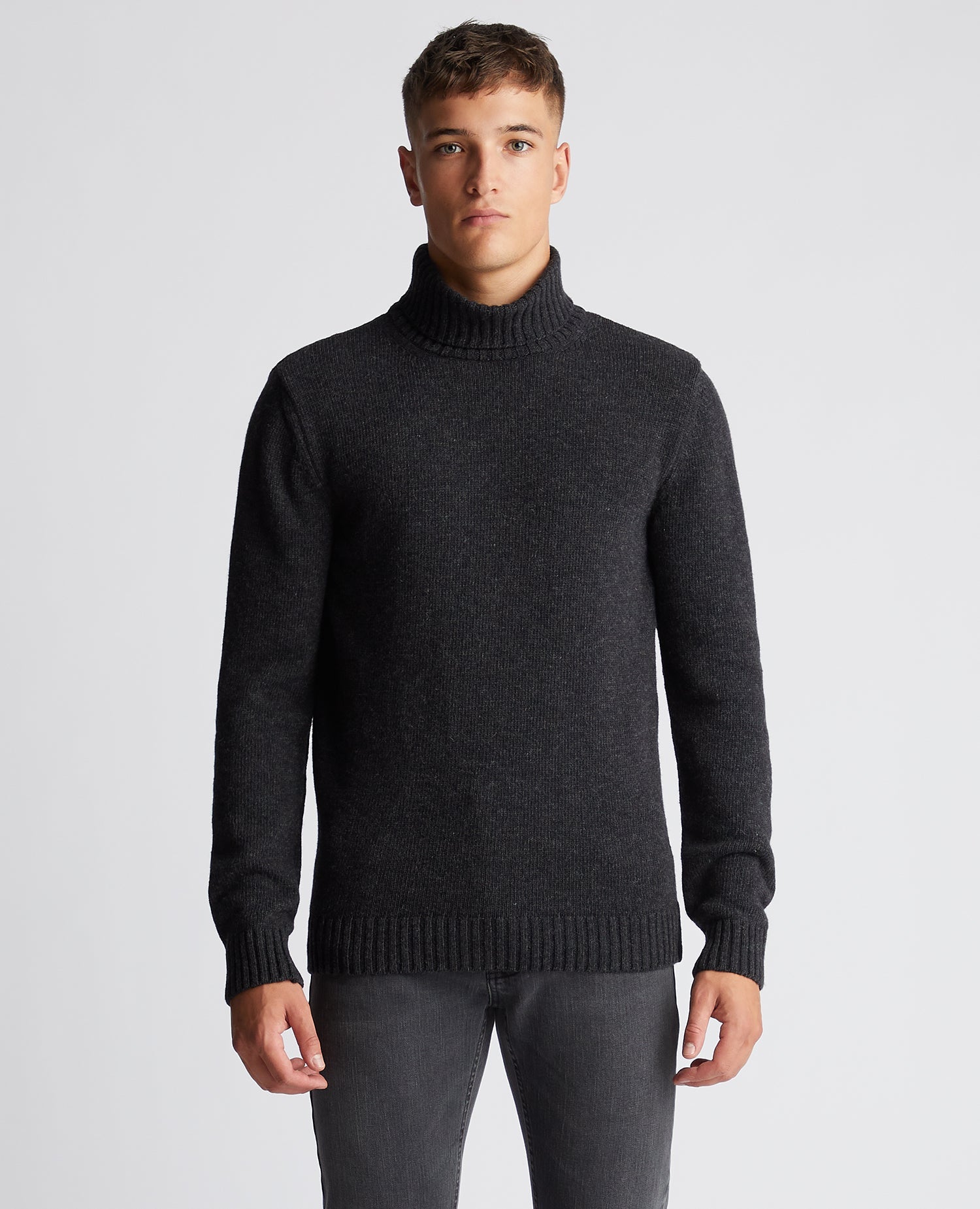 Tapered Fit Wool-Blend Crew Neck Sweater