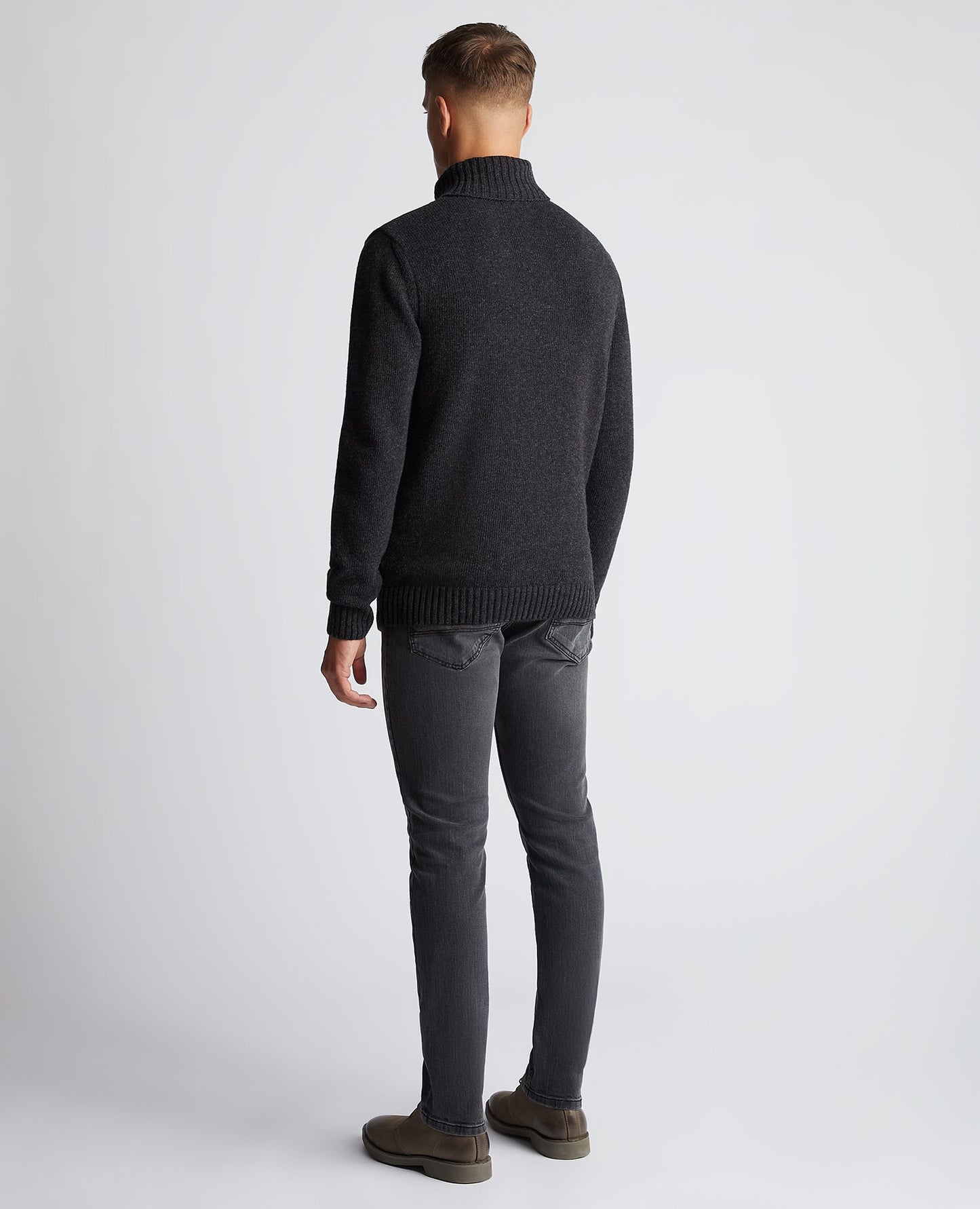 Tapered Fit Wool-Blend Crew Neck Sweater