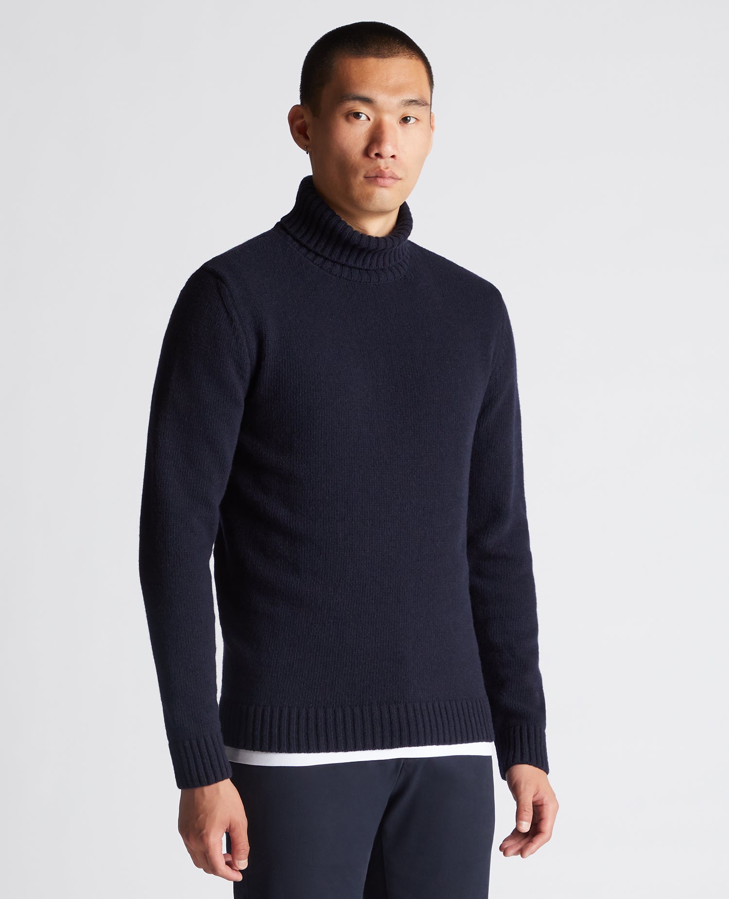 Tapered Fit Wool-Blend Crew Neck Sweater