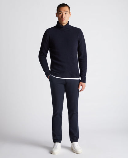 Tapered Fit Wool-Blend Crew Neck Sweater