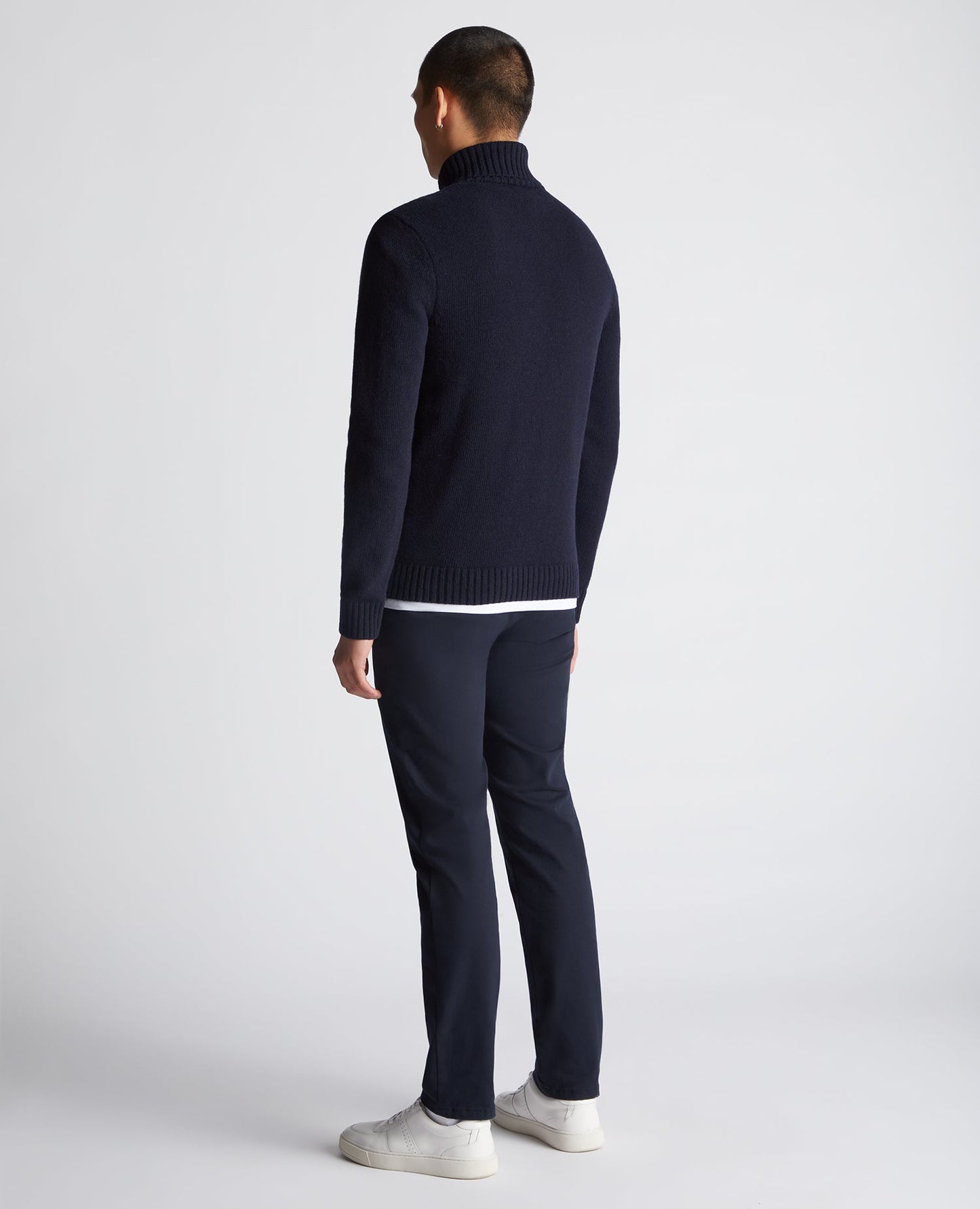 Tapered Fit Wool-Blend Crew Neck Sweater