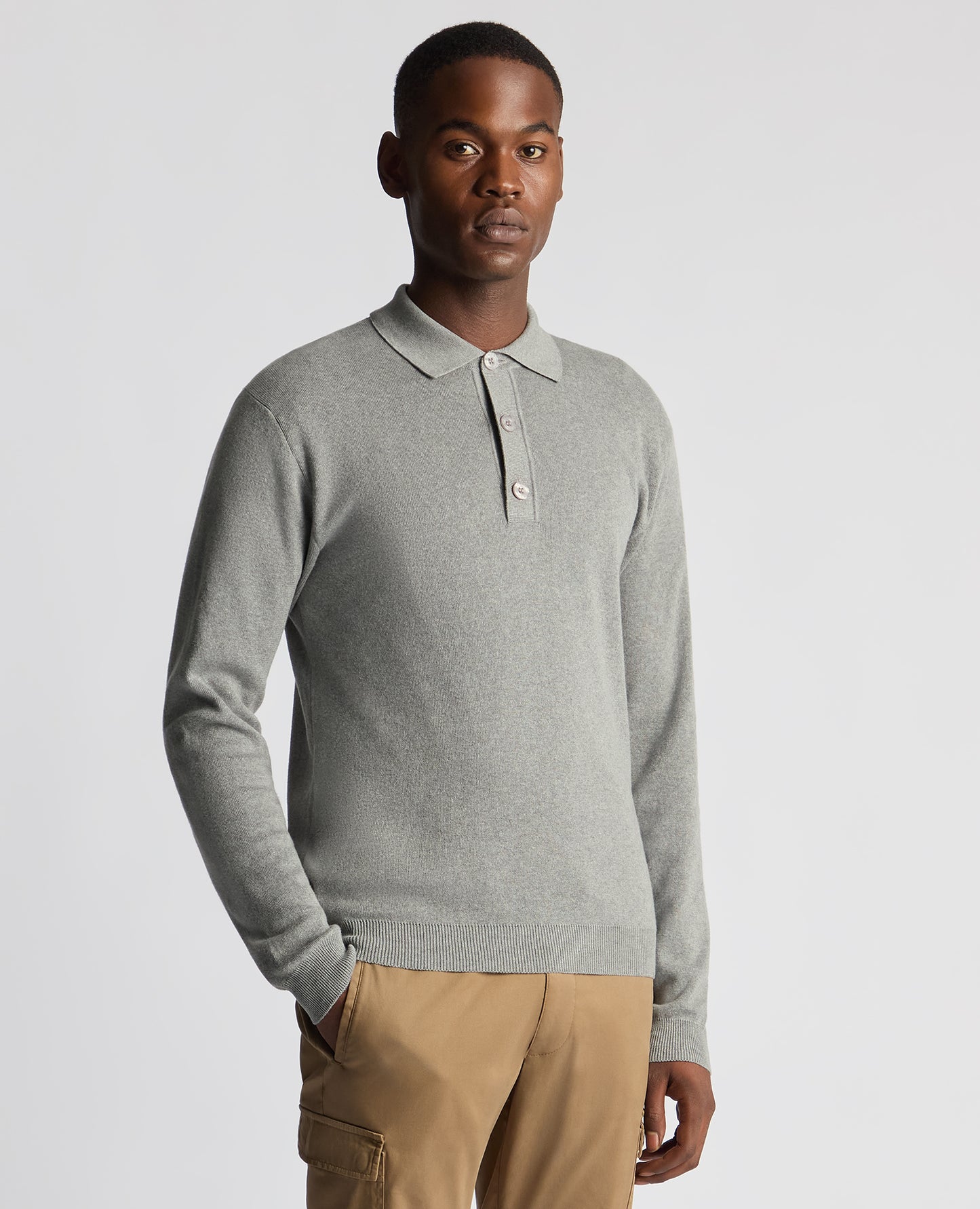 Tapered Fit Long Sleeve Polo